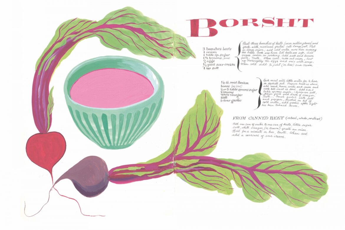 an illustrated recipe for borsht
