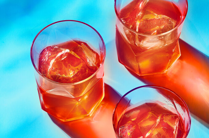 wineberry cocktails on a blue background