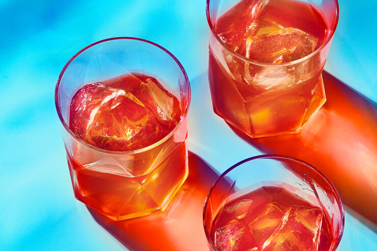 wineberry cocktails on a blue background