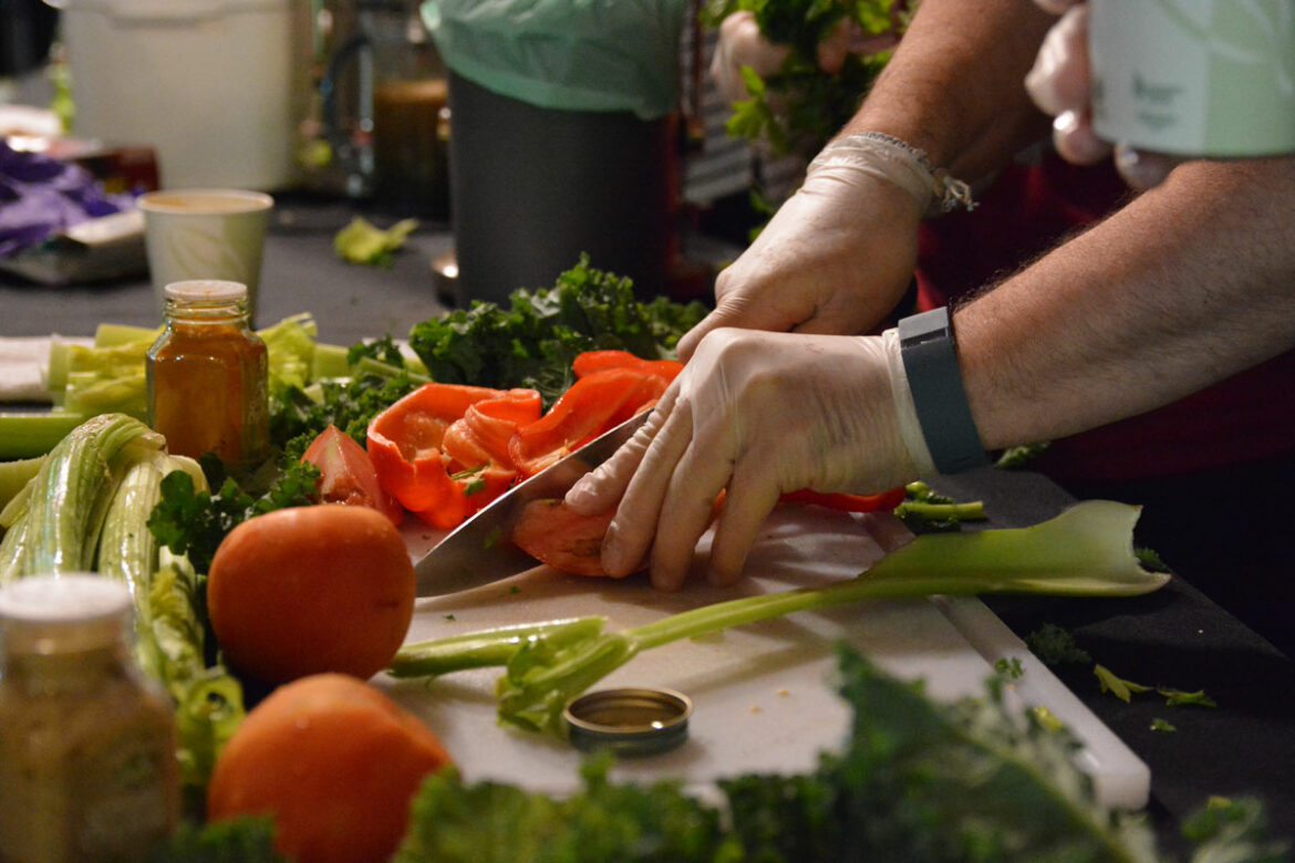 chef chopping fresh produce